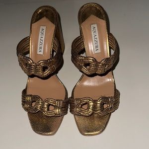 Aquazzura Gold Sandals